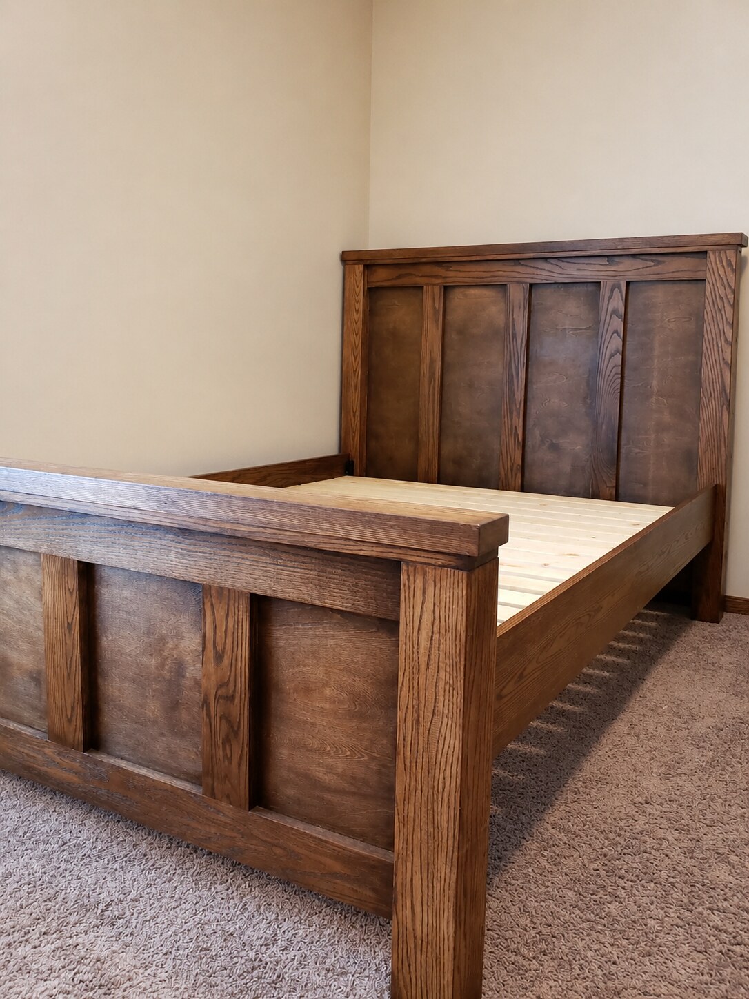Solid oak custom bed frame