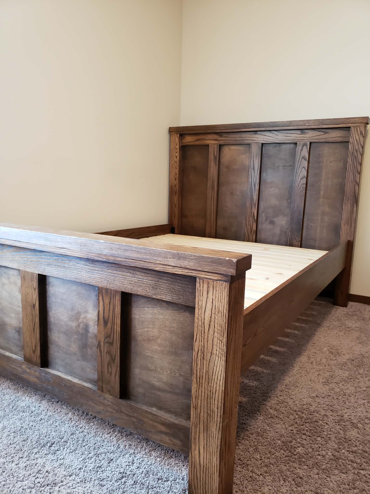 Solid oak custom bed frame