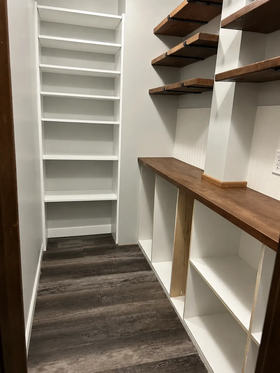Custom built pantry storage shelving